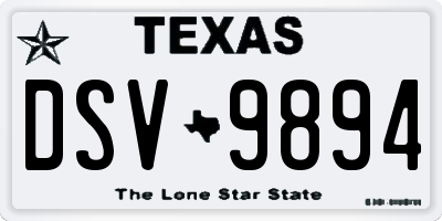 TX license plate DSV9894