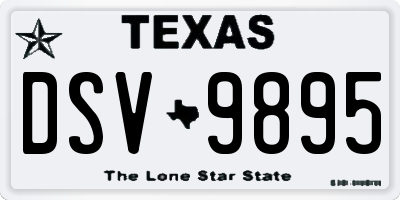 TX license plate DSV9895