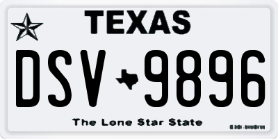 TX license plate DSV9896