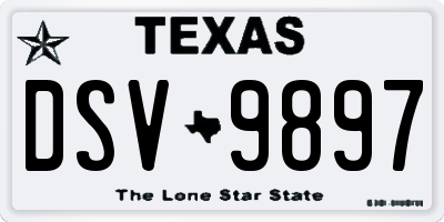 TX license plate DSV9897
