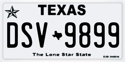 TX license plate DSV9899