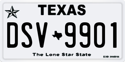 TX license plate DSV9901