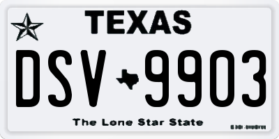 TX license plate DSV9903