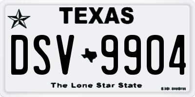 TX license plate DSV9904