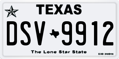 TX license plate DSV9912