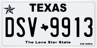 TX license plate DSV9913