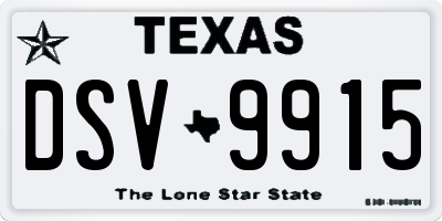 TX license plate DSV9915