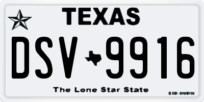 TX license plate DSV9916