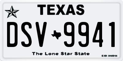TX license plate DSV9941