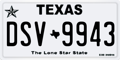 TX license plate DSV9943