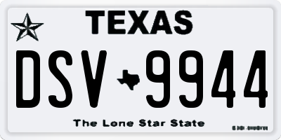 TX license plate DSV9944
