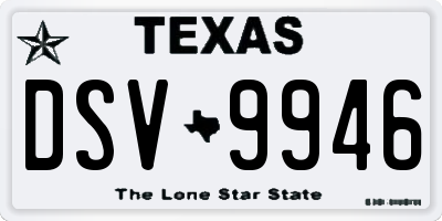 TX license plate DSV9946