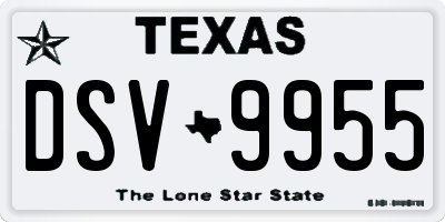 TX license plate DSV9955