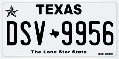 TX license plate DSV9956