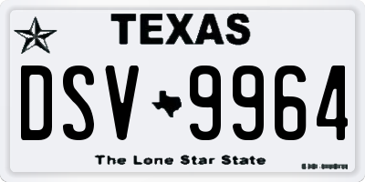 TX license plate DSV9964