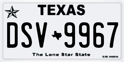 TX license plate DSV9967