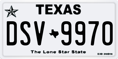 TX license plate DSV9970