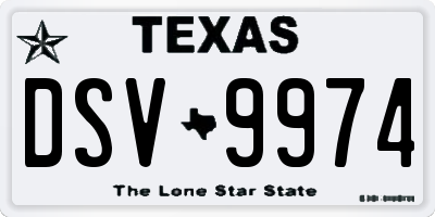 TX license plate DSV9974
