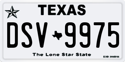 TX license plate DSV9975