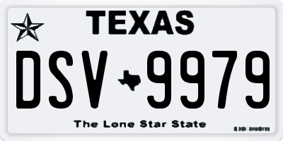 TX license plate DSV9979