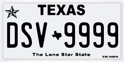 TX license plate DSV9999