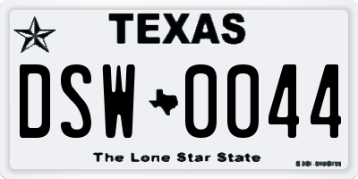 TX license plate DSW0044