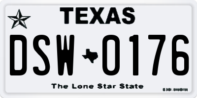 TX license plate DSW0176