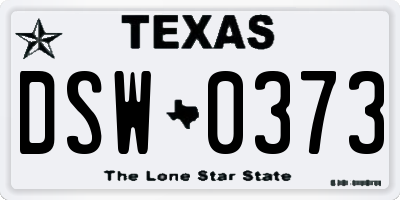 TX license plate DSW0373