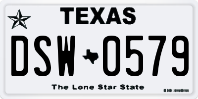 TX license plate DSW0579