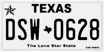 TX license plate DSW0628
