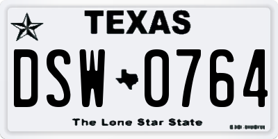 TX license plate DSW0764