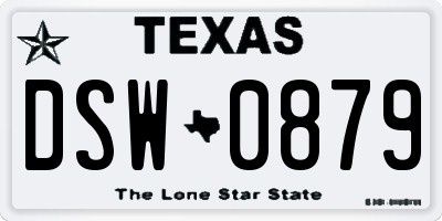 TX license plate DSW0879