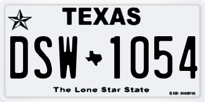 TX license plate DSW1054