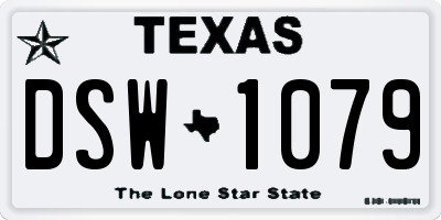 TX license plate DSW1079