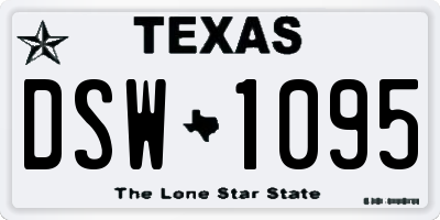 TX license plate DSW1095