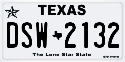 TX license plate DSW2132