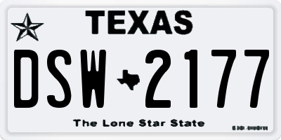 TX license plate DSW2177