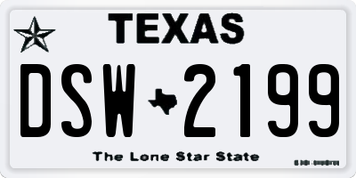 TX license plate DSW2199