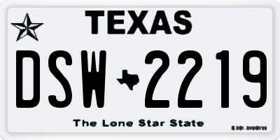 TX license plate DSW2219