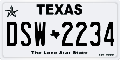 TX license plate DSW2234