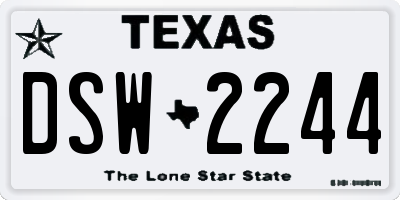 TX license plate DSW2244