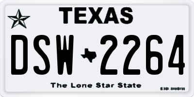 TX license plate DSW2264