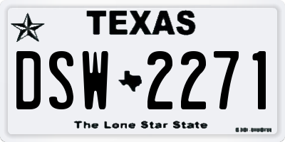 TX license plate DSW2271