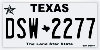 TX license plate DSW2277