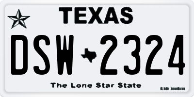 TX license plate DSW2324