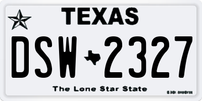 TX license plate DSW2327