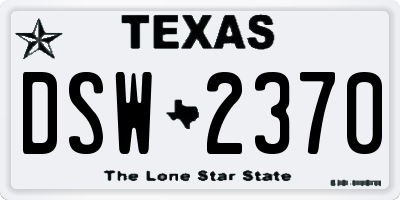 TX license plate DSW2370