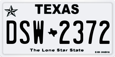 TX license plate DSW2372