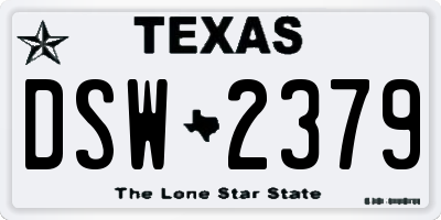 TX license plate DSW2379