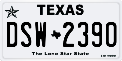 TX license plate DSW2390